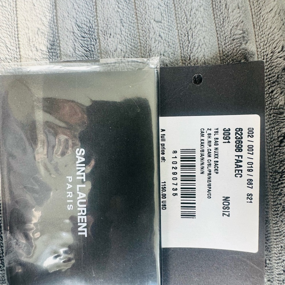 Saint Laurent Black and Dark Green Camouflage Backpack - Picture 9 of 9